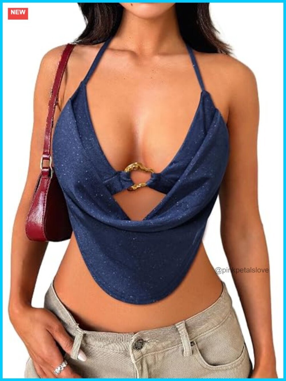 Sleeveless Halter Crop Top High Stretch Nylon